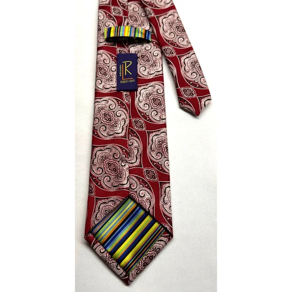 Robert Lewis Red Paisley Printed Design 100% Micro Fiber 3.50